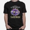 Never Underestimate A Woman Who Understands Football And Loves Ravens Football T-Shirt