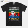 Never Underestimate A Woman With Her Cat And Crochet Skills Vintage T-Shirt