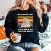 Never Underestimate An Old Woman With Cats And Books Scottish Fold Cat Vintage Retro Sweater