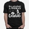 Never Underestimate Womens At Cornhole T-Shirt