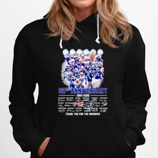 New England Patriots 62Nd Anniversary 1960 2022 Thank You For The Memories Signatures Hoodie