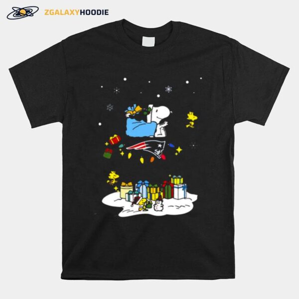 New England Patriots Santa Snoopy Wish You A Merry Christmas 2022 T-Shirt