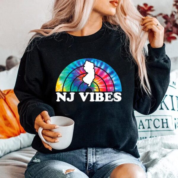 New Jersey Rainbow Tie Dye Nj New Jersey Vibes Sweater