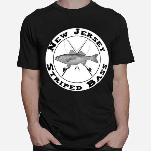 New Jersey Striped Bass Fishing Novelty T-Shirt