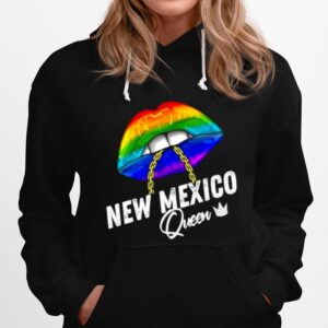 New Mexico Queen Lgbtq Gay Pride Usa American Rainbow Lips Hoodie