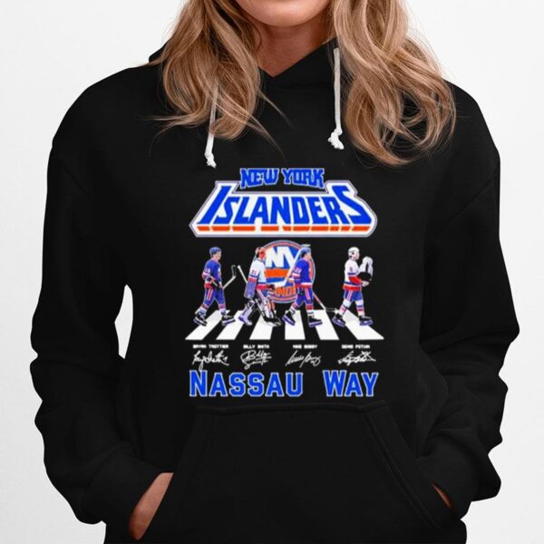 New York Islanders Abbey Road 2023 Nassau Way Signatures Hoodie