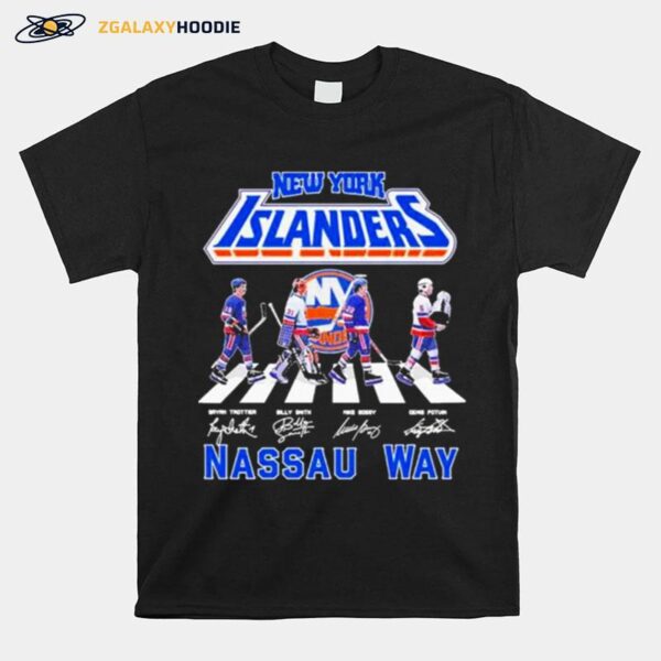 New York Islanders Abbey Road 2023 Nassau Way Signatures T-Shirt