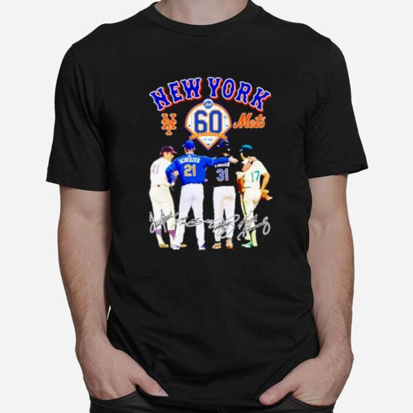 New York Metstom Seaver Max Scherzer Mike Piazza Keith Hernandez Signatures T-Shirt