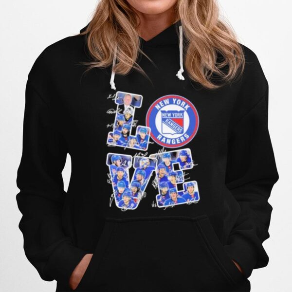 New York Rangers Players Love Fans 2023 Signatures Hoodie