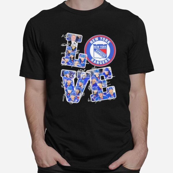 New York Rangers Players Love Fans 2023 Signatures T-Shirt