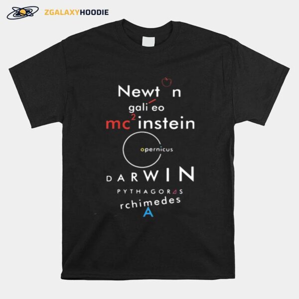 Newtn Darwin Pythagoras Rchimede Favscientist T-Shirt