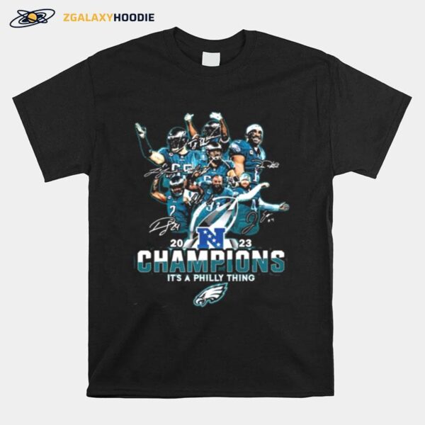 Nfc South 2023 Champions Its A Philly Thing Signatures T-Shirt