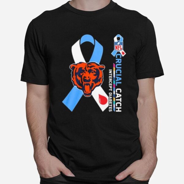 Nfl Chicago Bears Crucial Catch Intercept Diabetes T-Shirt