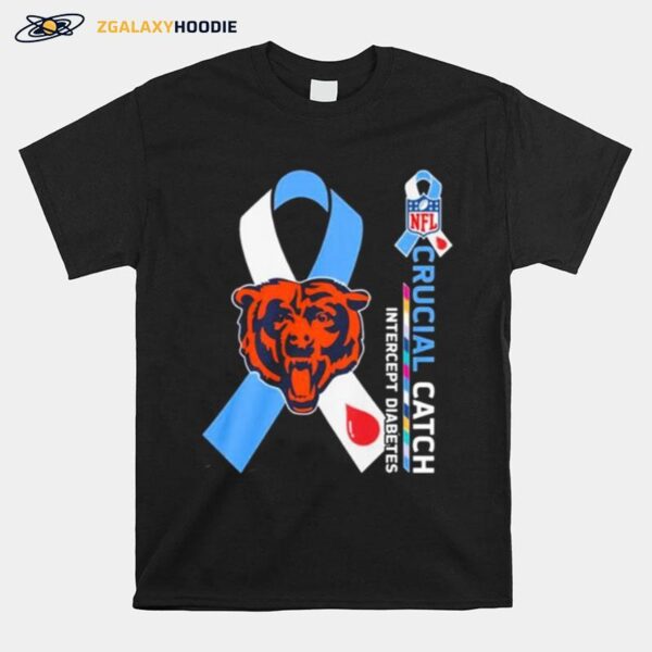 Nfl Chicago Bears Crucial Catch Intercept Diabetes T-Shirt