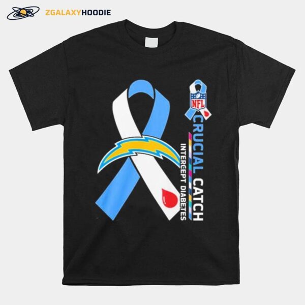 Nfl Los Angeles Chargers Crucial Catch Intercept Diabetes T-Shirt