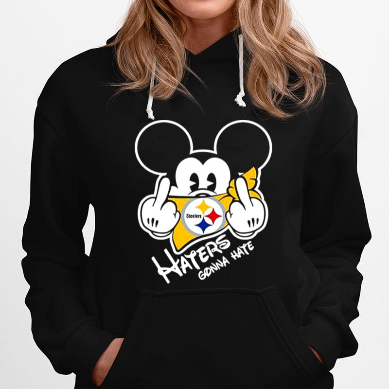 Nfl Mickey Mouse Face Mask Pittsburgh Steelers Fuck Haters Gonna Hate Hoodie