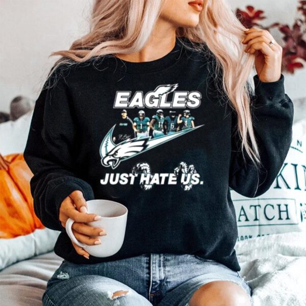 Nfl Philadelphia Eagles Just Hate Us Signatures Sweater