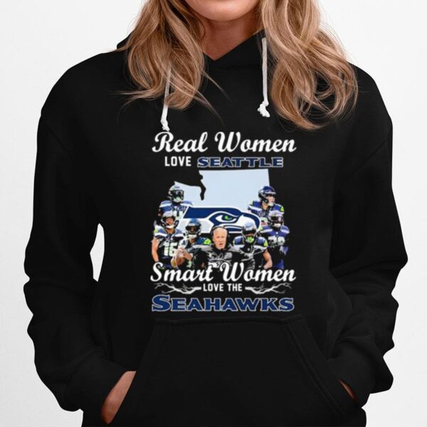 Nfl Real Women Love Seattle Smart Women Love The Seahawks Signatures Hoodie