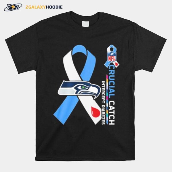 Nfl Seattle Seahawks Crucial Catch Intercept Diabetes T-Shirt