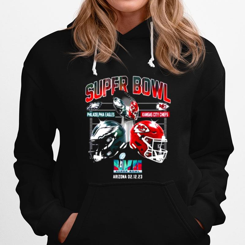 Nfl Super Bowl 2023 Between Philadelphia Eagles And Kansas City Chiefs Matchup Hoodie