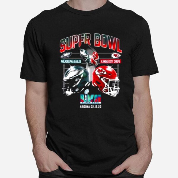 Nfl Super Bowl 2023 Between Philadelphia Eagles And Kansas City Chiefs Matchup T-Shirt