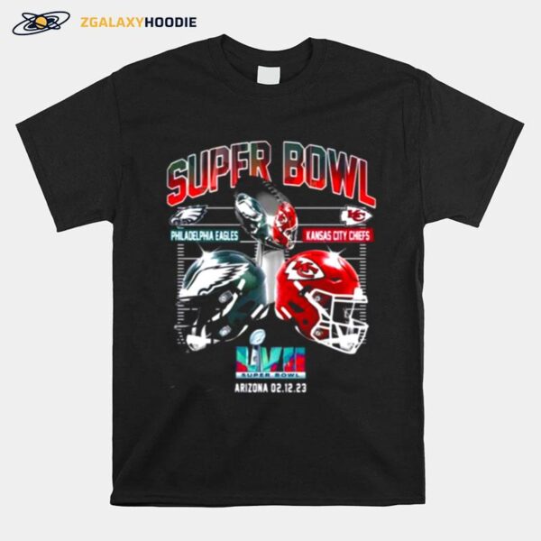 Nfl Super Bowl 2023 Between Philadelphia Eagles And Kansas City Chiefs Matchup T-Shirt