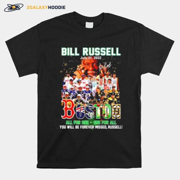 Nice Bill Russell Boston Sport Teams All For One One For All T-Shirt