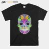 Nice Sugar Skull Light Neon Day Of The Dead Muertos T-Shirt