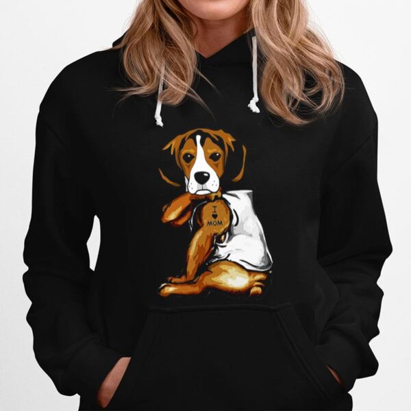 Nice The Beagle Dog I Love Mom Hoodie