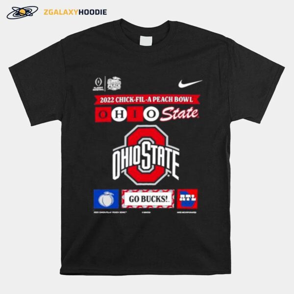 Nike 2022 23 College Football Playoff Peach Bowl Bound Ohio State Buckeyes Copy T-Shirt