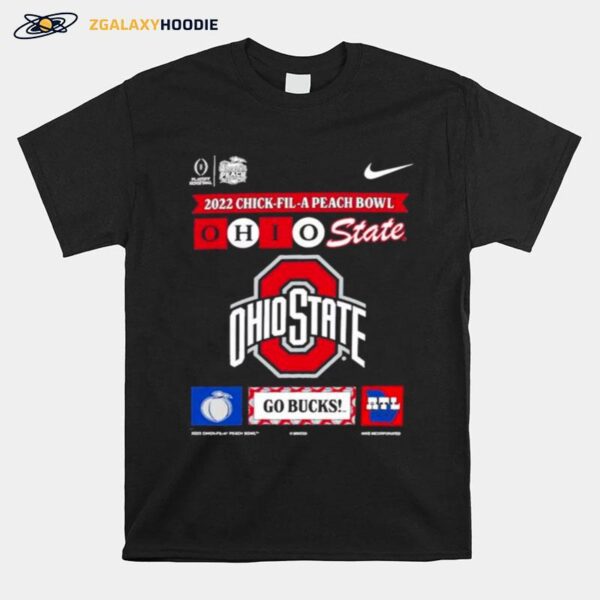 Nike 2022 23 College Football Playoff Peach Bowl Bound Ohio State Buckeyes T-Shirt