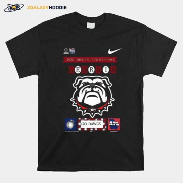 Nike 2022 Chick Fil A Peach Bowl Georgia Bulldogs Go Dawgs T-Shirt