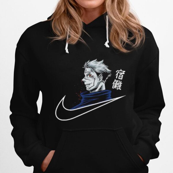 Nike Logo Yuji Itadori Sukuna Mode From Jujutsu Kaisens Anime Hoodie