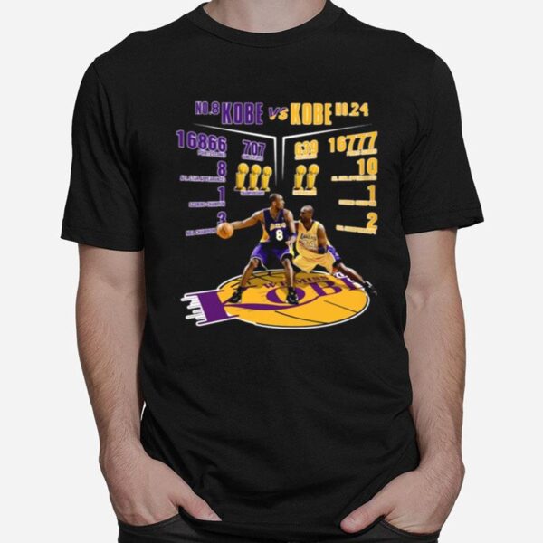 No 8 Kobe Vs No 24 Kobe Kobe Bryant Larger Imprint T-Shirt