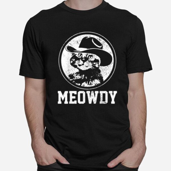 Official Meowdy Cat Cowboy Hat T-Shirt