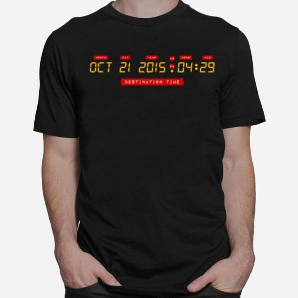 Officially Licensed Back To The Future Oct 21 2015 429 Delorean Numbers T-Shirt