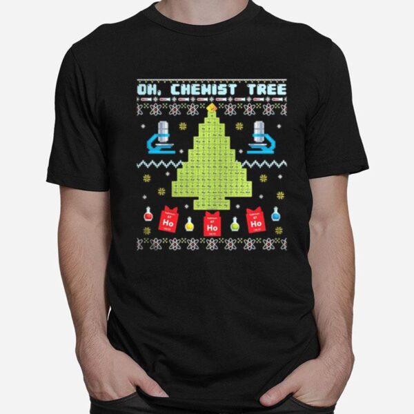 Oh Chemist Tree Ugly Christmas T-Shirt