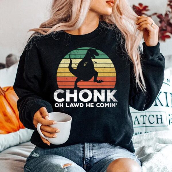 Oh Lawd He Comin Chonk T Rex Chunky Vintage Sweater