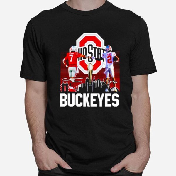 Ohio State Buckeyes Stroud And Olave Signatures T-Shirt