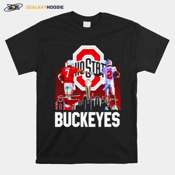 Ohio State Buckeyes Stroud And Olave Signatures T-Shirt