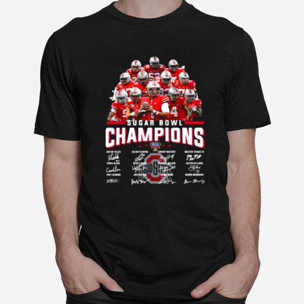 Ohio State Buckeyes Sugar Bowl Champions Signatures T-Shirt