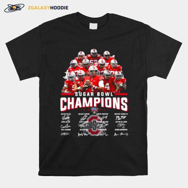 Ohio State Buckeyes Sugar Bowl Champions Signatures T-Shirt