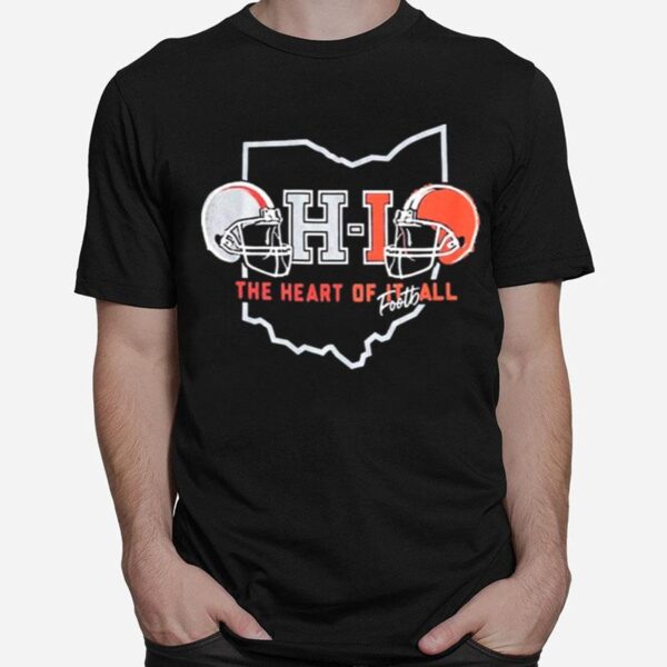 Ohio The Heart Of Football Helmets T-Shirt