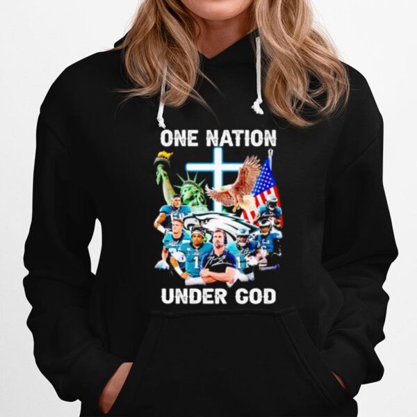 Philadelphia Eagles One Nation Under God Signatures Hoodie