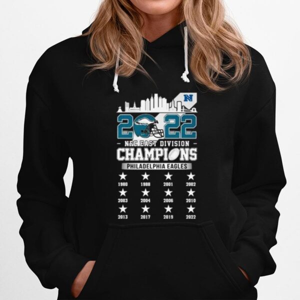 Philadelphia Eagles Skyline 2022 Nfc East Division Champions Hoodie