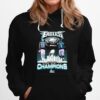 Philadelphia Eagles Skyline A J Brown And Jalen Hurts Super Bowl Lvii Champions Signatures Hoodie