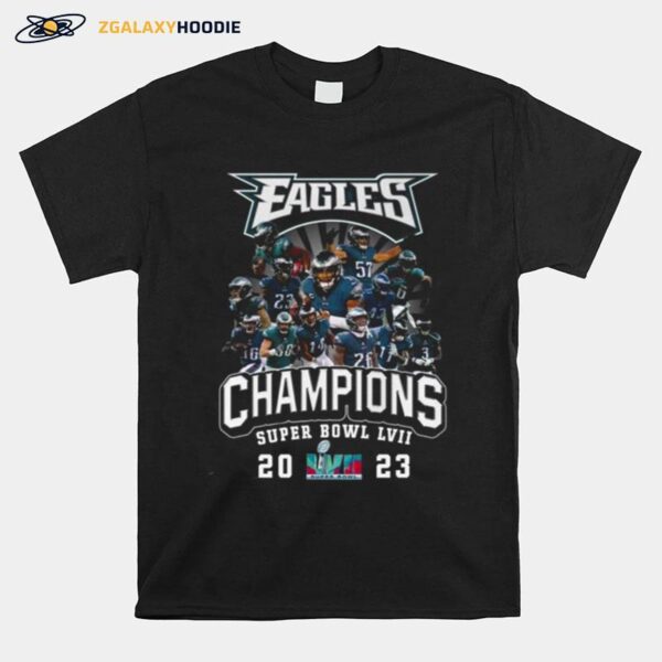 Philadelphia Eagles Team Super Bowl Lvii 2023 Champions T-Shirt