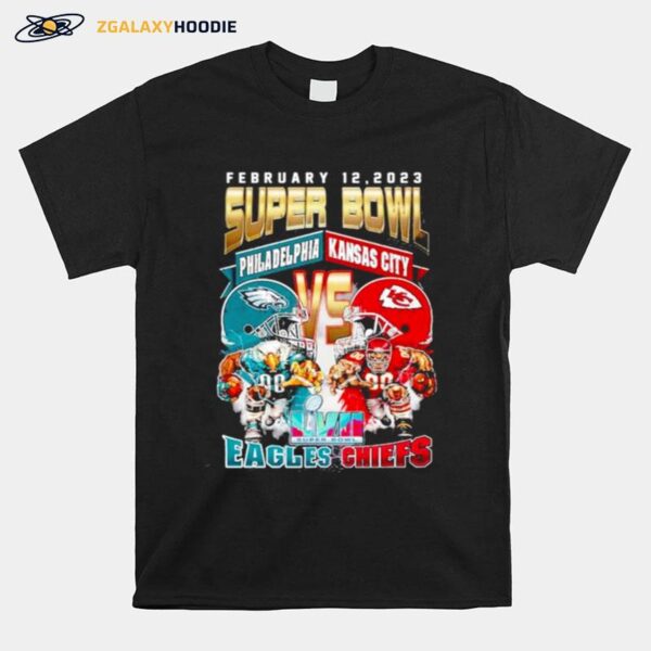 Philadelphia Eagles Vs Kansas City Chiefs Professional Mascot 2023 Super Bowl Lvii T-Shirt