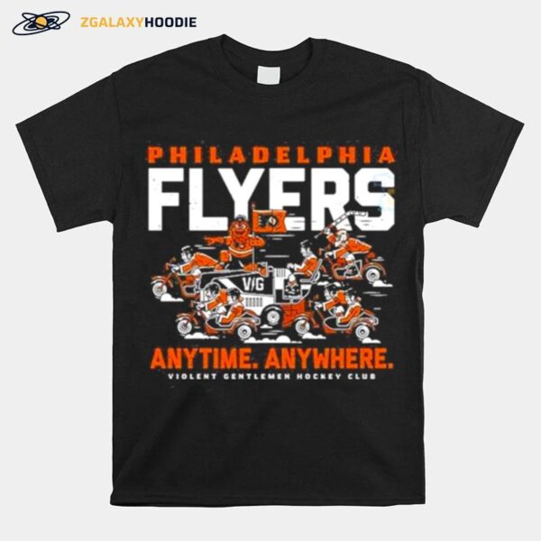 Philadelphia Flyer Anytime Anywhere Violent Gentlemen Hockey Merch T-Shirt