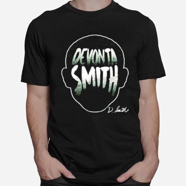 Philadelphia Football Devonta Smith Player Silhouette Signature T-Shirt